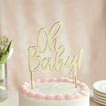 Creative Converting 351513 8in x 5 3/4in Gold inOh Baby!in Foil Cake Topper 286CTGLDOB